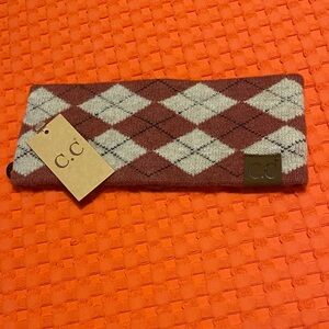 C.C Argyle Headband in rust and beige NWT